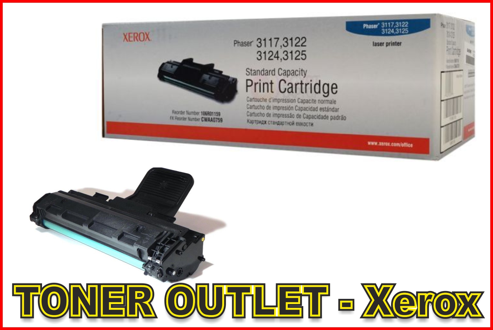 XEROX Phaser 3117/3122/3124/3125 toner-cartridge-boja BLACK, zamjenski